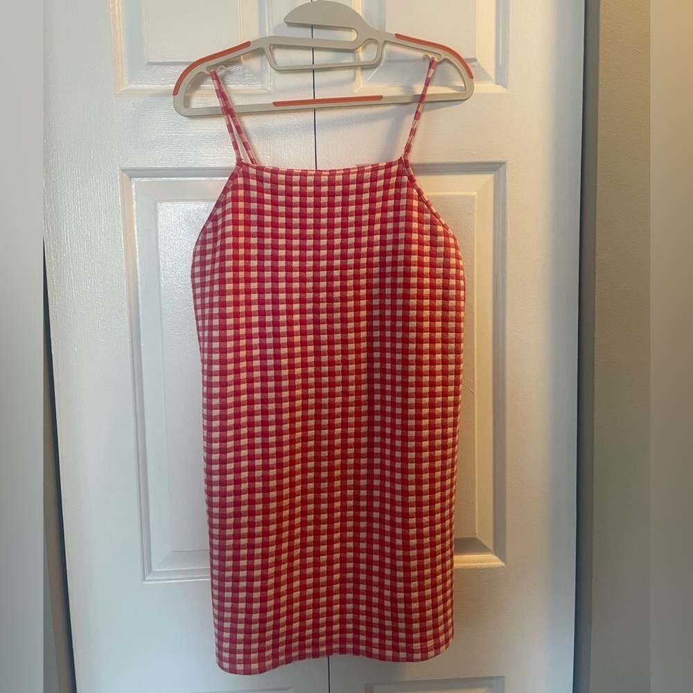 Zara Pink and White Checkered Dress
